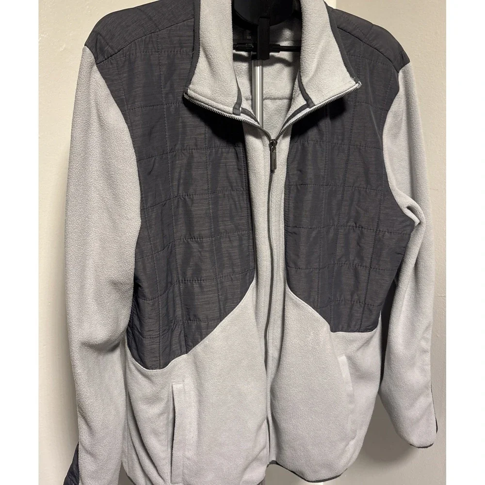 Calvin Klein Men's Gray Full Zip Stand-Up Collar Quilted Lined Jacket XXL